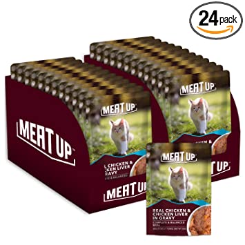 Meat Up Cat Adult Real Chicken & Liver In Gravy 70g