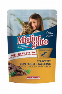 Miglior Gatto Strips With Chicken& Turket 100g