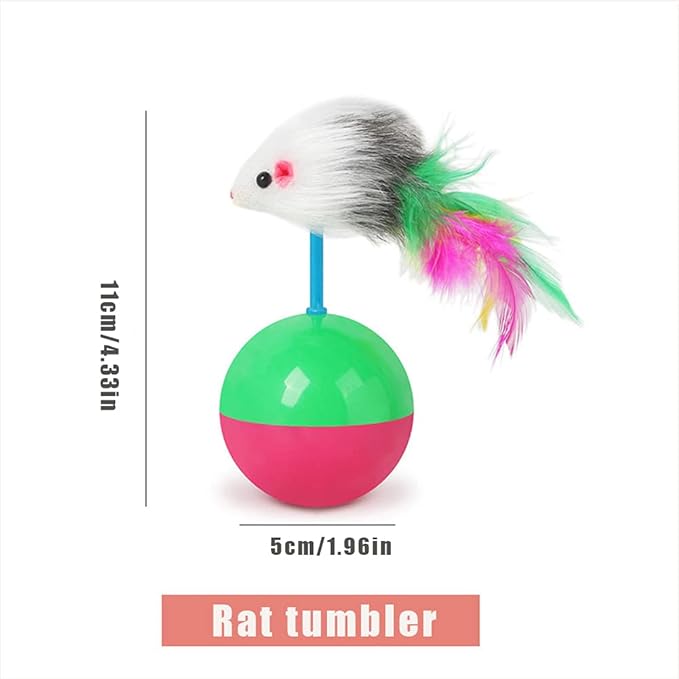 Toy ball with feather mouse