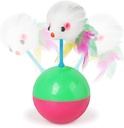 Toy ball with feather mouse