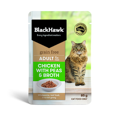 Blackhawk Cat Grain Free Chicken with Peas & Broth 85g