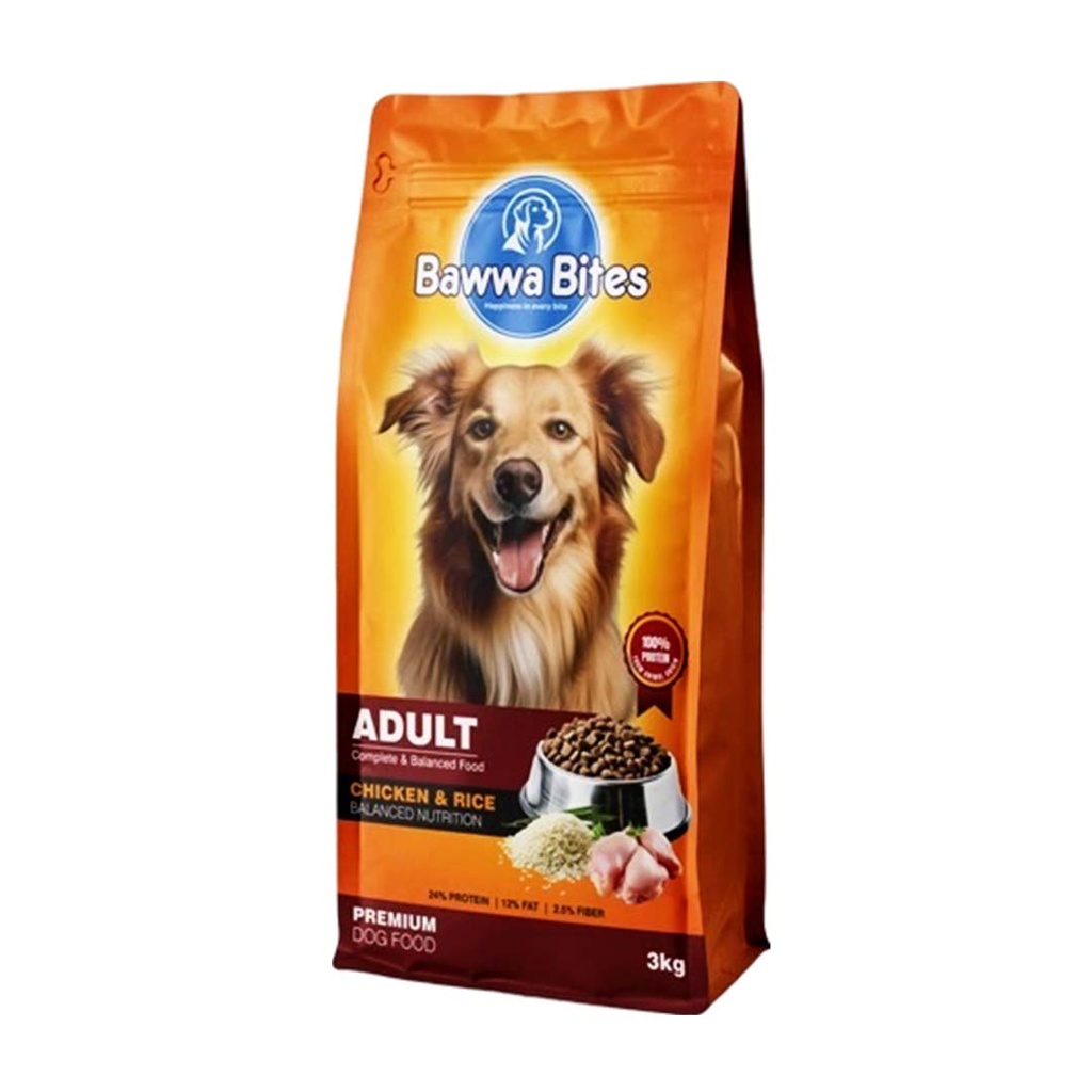[PC03253] Bawwa Bites Adult Chicken & Rice 3Kg, Rs.4,500.00, OPD Rs.4,500.00