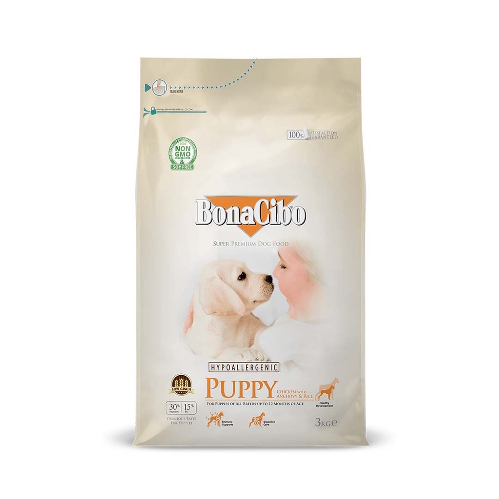 [PC03256] BonaCibo Hypoallergenic Puppy Chicken & Rice 3Kg, Rs.6,855.00