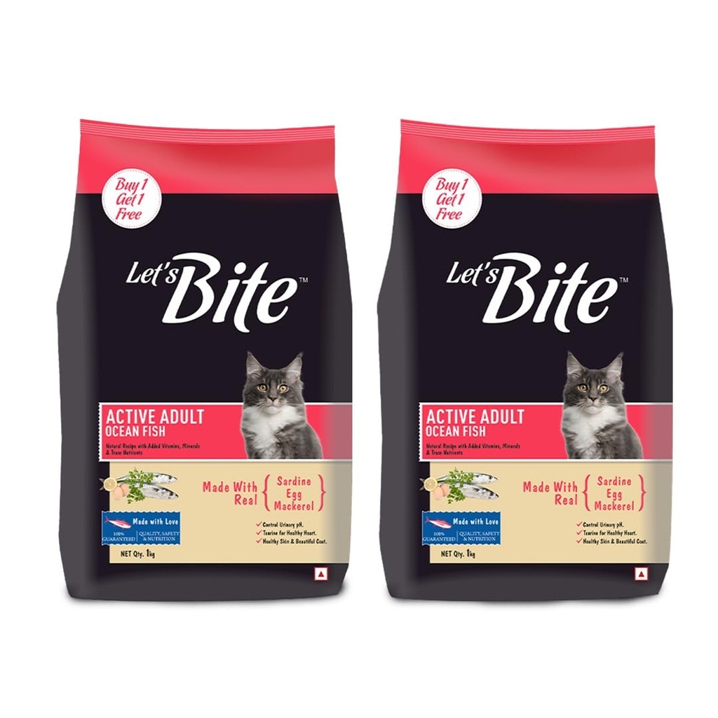 [PC03224] Let's Bite Cat Active Adult 1Kg+1Kg, Rs.3,600.00, OPD Rs.3,600.00