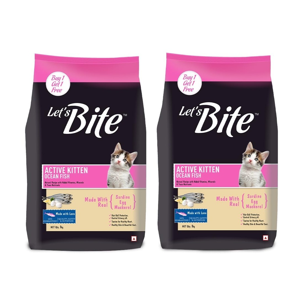 [PC03225] Let's Bite Cat Active Kitten 1Kg+1Kg, Rs.3,850.00