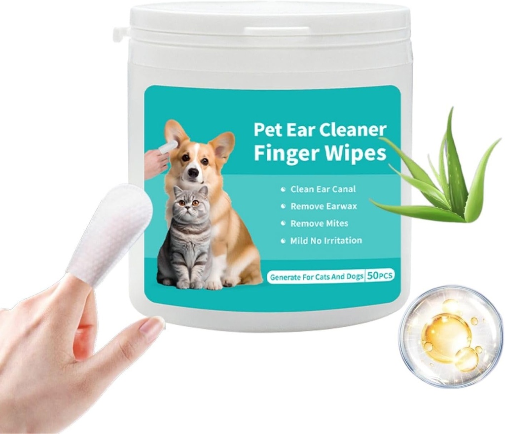 [PC03368] Pet Ear Cleaner Finger Wipes 50 pcs, Rs.990.00, OPD Rs.990.00