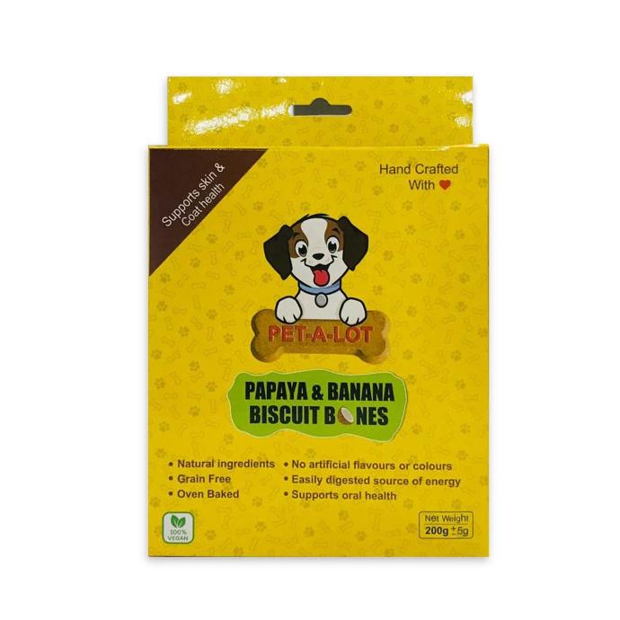 [PC03876] Pet A Lot Banana & Papaya Dog Treat 200g (3), Rs.550.00, OPD Rs.550.00