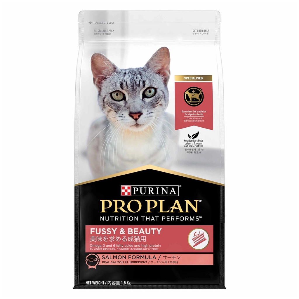 [PC03176] Purina Pro Plan Cat Dry Fussy Beauty Salmon 1.5Kg (3), Rs.9,100.00, OPD Rs.9,100.00