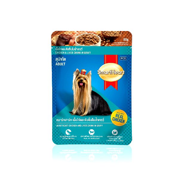 [PC04145] Smart Heart Pouch Adult Chicken & Liver Chunk In Gravy 80g (4), Rs.345.00, OPD Rs.345.00