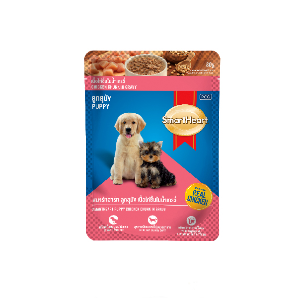 [PC04009] Smart Heart Pouch Puppy Chicken & Liver Chunk In Gravy 80g (2), Rs.345.00