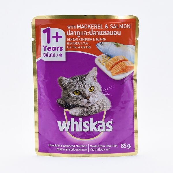 [PC04081] Whiskas Cat Adult Mackerel & Salmon 80g (3), Rs.310.00