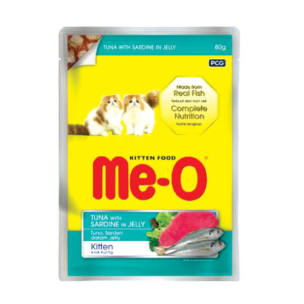 [PC03782] Me-O Pouch Kitten Tuna With Sardine In Jelly 80g (2), Rs.490.00