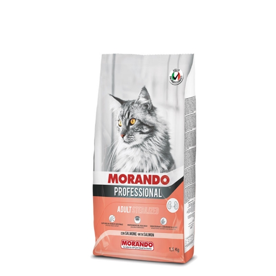 [PC04128] Morando Professional Cat Adult Sterilized Kibble With Salmon 1.5Kg (3), Rs.3,950.00, OPD Rs.3,950.00