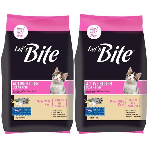 Let's Bite Cat Active Kitten 400g+400g