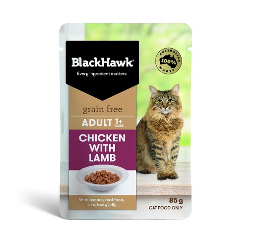 [PC00204] Blackhawk Cat Grain Free Chicken with Lamb 85g