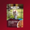 Meat Up Cat Adult Real Chicken & Liver In Gravy 70g