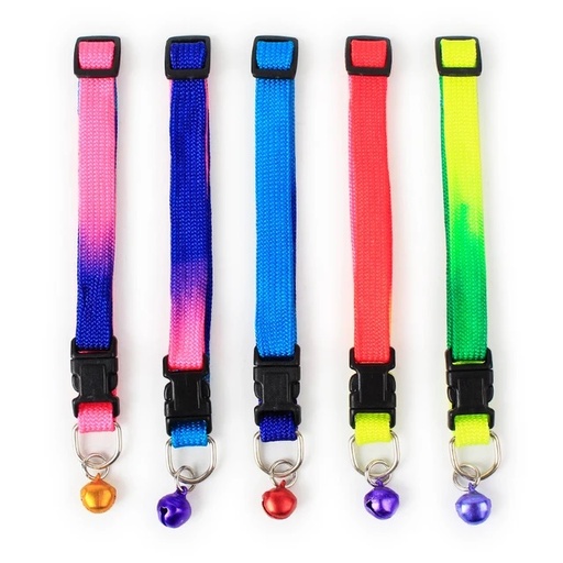 Neck collar with bell rainbow color 1.0cm