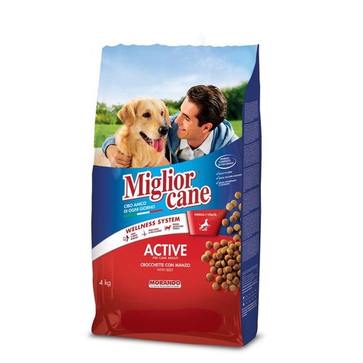 [PC02391] Miglior Cane Active Adult Kibble With Beef 4Kg